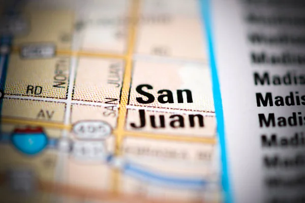 San Juan Una Mappa Geografica Degli Stati Uniti — Foto Stock