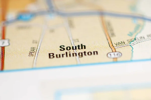 Dél Burlington Amerikai Egyesült Államok Térképen — Stock Fotó