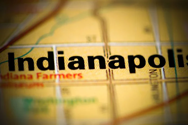 Indianapolis Usa Földrajzi Térképén — Stock Fotó