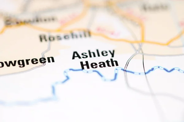 イギリスの地理地図上のアシュリー ヒース — ストック写真