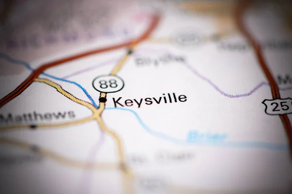 Keysville Georgia Abd Coğrafya Haritasında — Stok fotoğraf