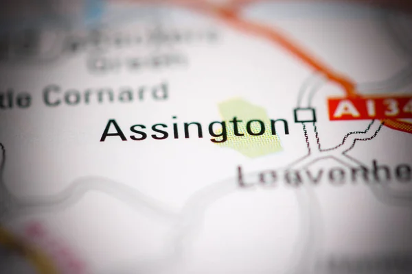 Assington Regno Unito Una Carta Geografica — Foto Stock