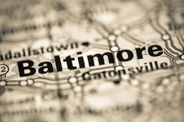 Het Baltimore Maryland Usa Een Aardrijkskundekaart — Stockfoto