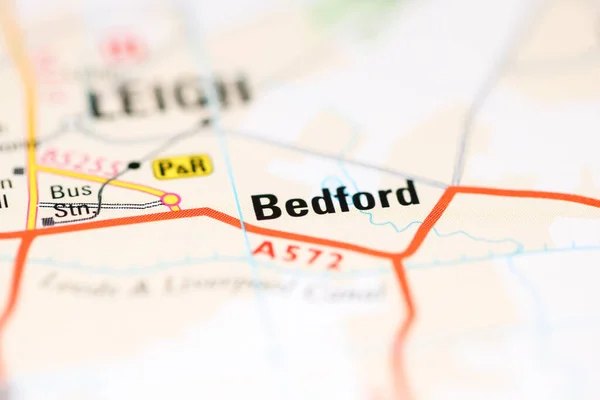 Bedford on a geographical map of UK