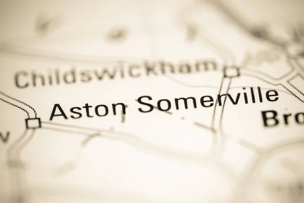 Астон Сомервілль Велика Британія Географічній Карті — стокове фото