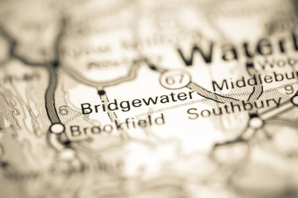 布里奇沃特康涅狄格州地图上的美国 — 图库照片