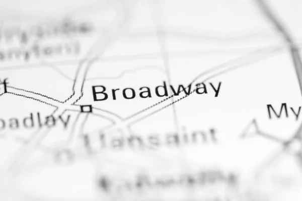 Broadway Reino Unido Mapa Geográfico —  Fotos de Stock