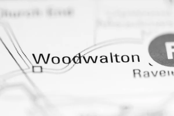Woodwalton Reino Unido Sobre Mapa Geografia — Fotografia de Stock