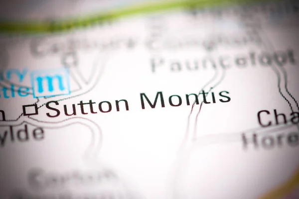 Саттон Монтіс Велика Британія Географічній Карті — стокове фото