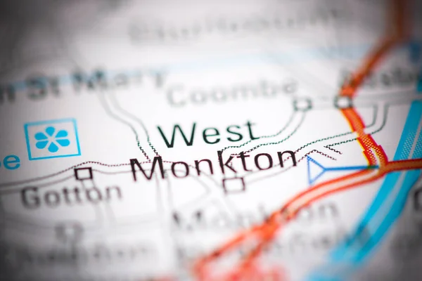 Західний Монктон Велика Британія Географічній Карті — стокове фото