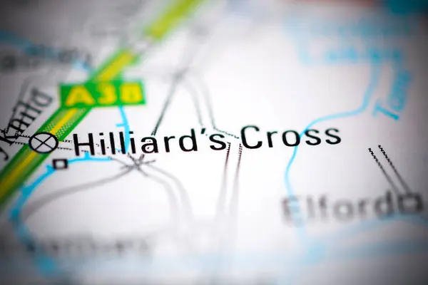 Cruz Hilliard Mapa Geográfico Reino Unido — Fotografia de Stock