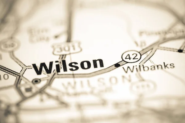 Wilson Carolina Norte Eua Sobre Mapa Geografia — Fotografia de Stock