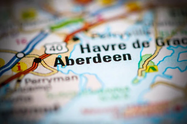 Aberdeen Nel Maryland Stati Uniti Una Mappa Geografica — Foto Stock