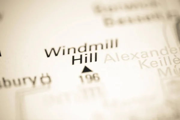 風車の丘 地理地図上のイギリス — ストック写真