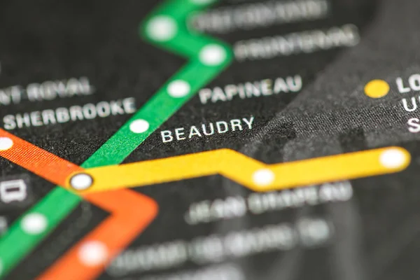 Beaudry Mapa Del Metro Montreal —  Fotos de Stock