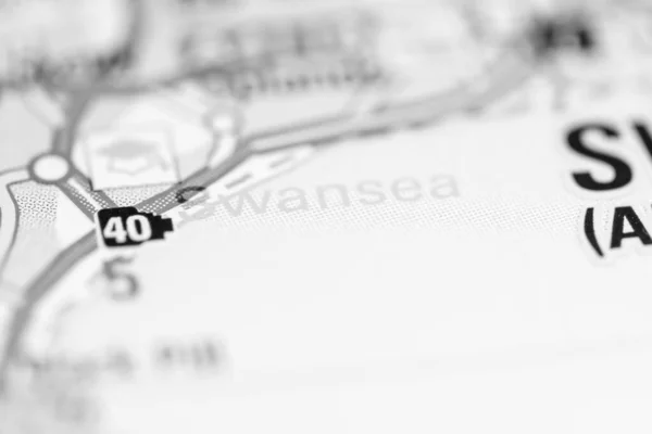 Swansea 地理地図上のイギリス — ストック写真