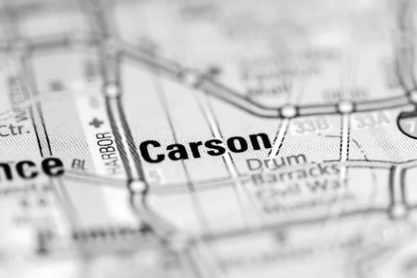Carson Vagyok Kalifornia Usa Egy Földrajzi Térképen — Stock Fotó