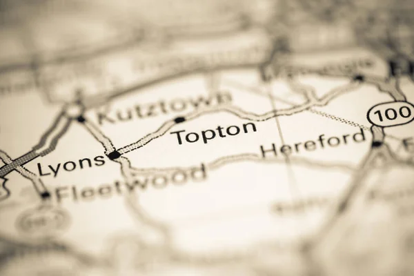 Топтон Пенсильванія Сша Географічній Карті — стокове фото