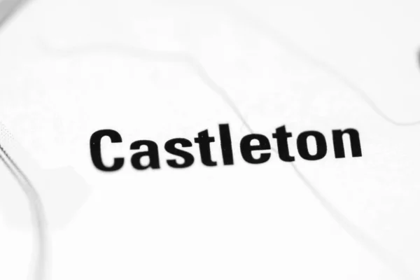 Castleton Egyesült Királyság Földrajzi Térképén — Stock Fotó