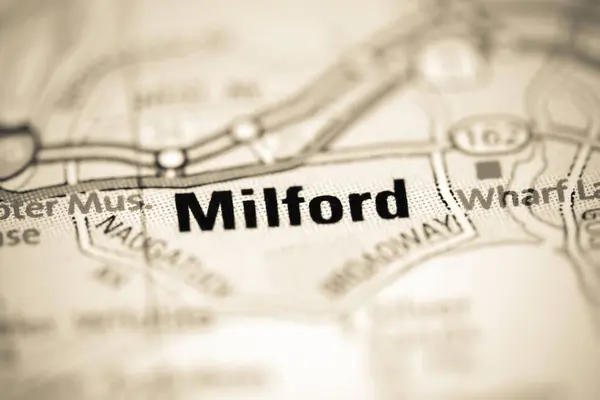 Milford Mapa Geográfico Dos Eua — Fotografia de Stock