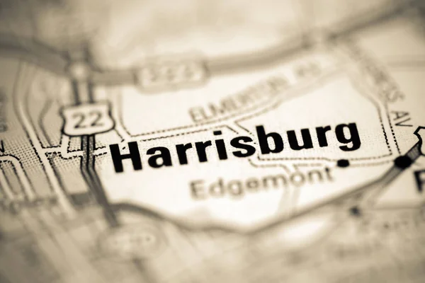 Harrisburg Geografisk Karta Över Usa — Stockfoto