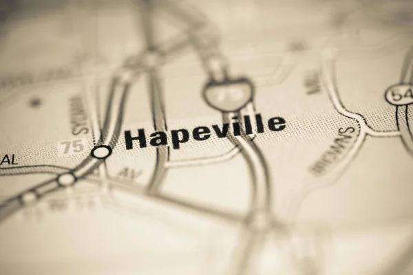 Hapeville Amerikai Egyesült Államok Térképen — Stock Fotó