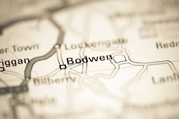 ボドウェン 地理地図上のイギリス — ストック写真