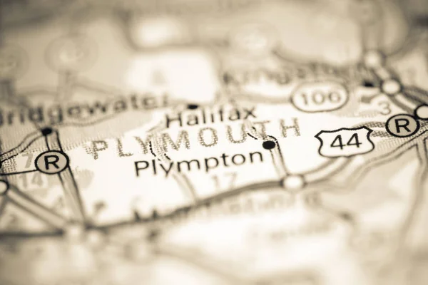 プリマス マサチューセッツ州 地理地図上のアメリカ — ストック写真