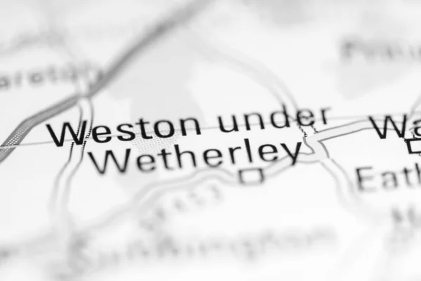 ウェザリーの下のウェストン 地図上のイギリス — ストック写真