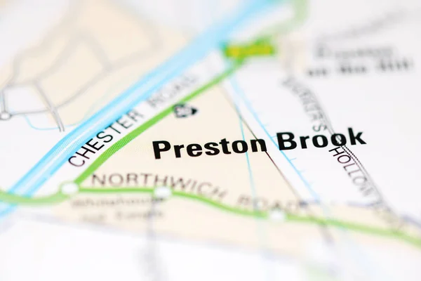 Preston Brook Mapie Geograficznej Wielkiej Brytanii — Zdjęcie stockowe