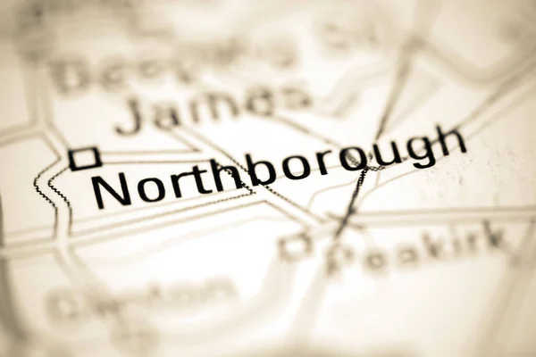 Northborough Sobre Mapa Geográfico Reino Unido — Fotografia de Stock