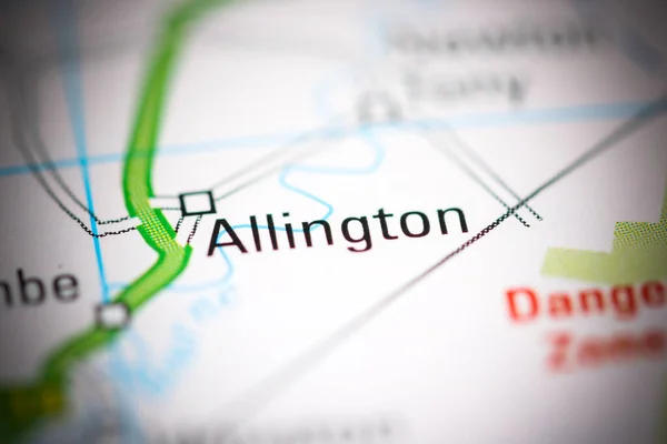 Аллингтон Велика Британія Географічній Карті — стокове фото