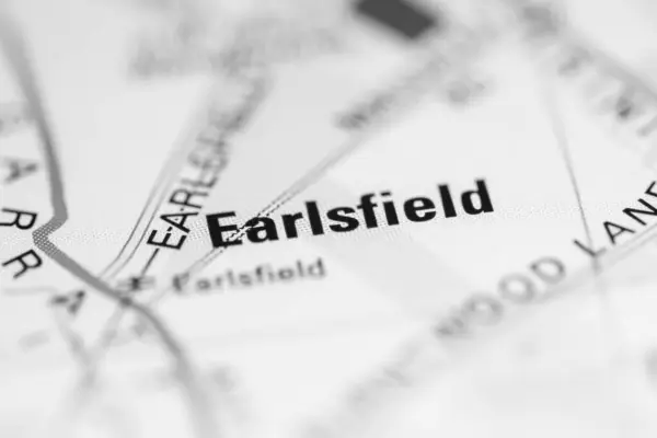 Earlsfield Sobre Mapa Reino Unido — Fotografia de Stock