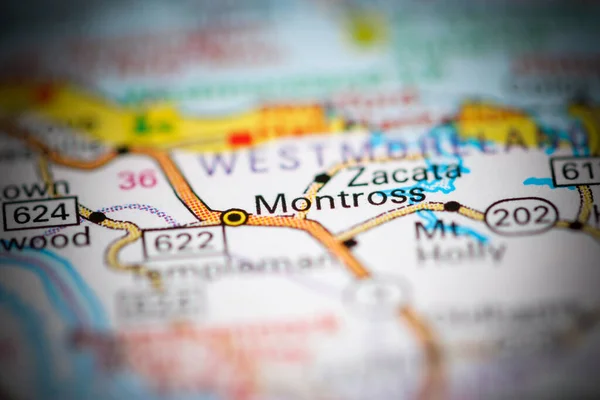 蒙特罗斯 弗吉尼亚 地图上的美国 — 图库照片