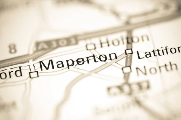 Maperton Reino Unido Sobre Mapa Geografia — Fotografia de Stock