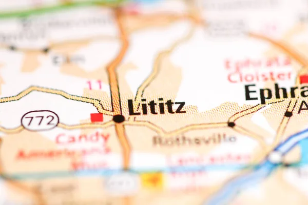 Lititz Pennsylvania Usa Geography Map — Stock Photo, Image