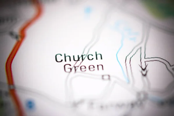 教会グリーン 地理地図上のイギリス — ストック写真