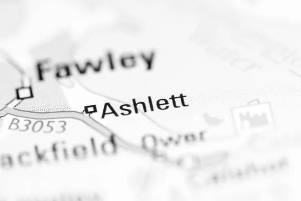 Ashlett Vagyok Egyesült Királyság Földrajzi Térképen — Stock Fotó