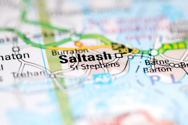 Saltash. United Kingdom on a geography map