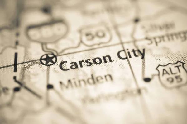 Carson City Mapa Geográfico Estados Unidos — Foto de Stock