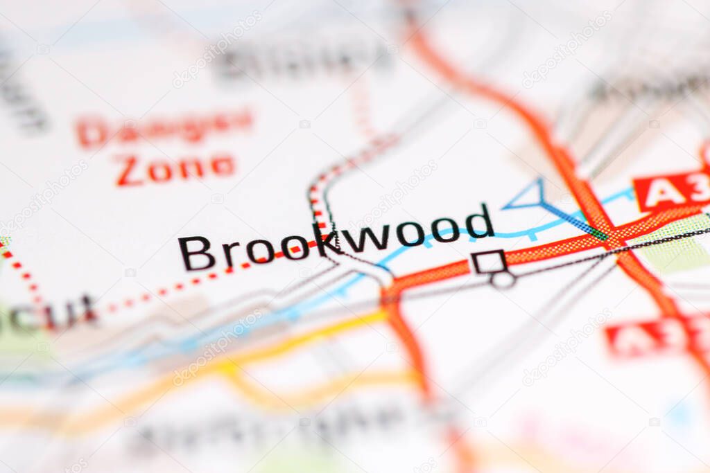 Brookwood. United Kingdom on a geography map