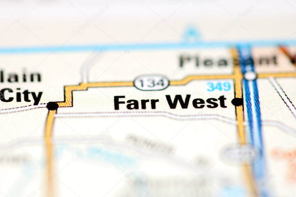 Farr West on a geographical map of USA