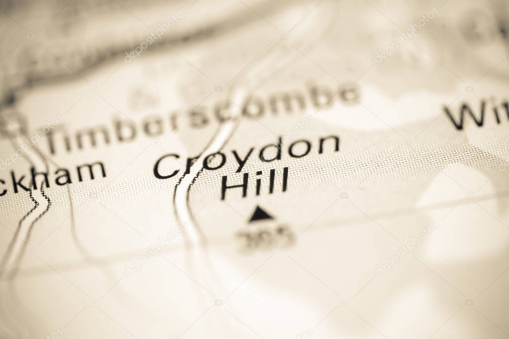 Croydon Hill. United Kingdom on a geography map