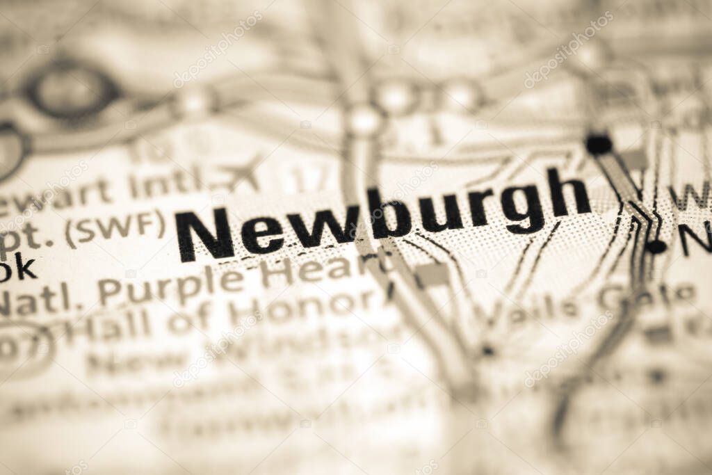 Newburgh. New York. USA on a geography map
