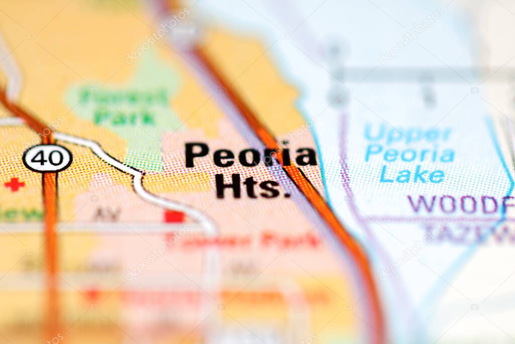 Peoria Heights on a geographical map of USA