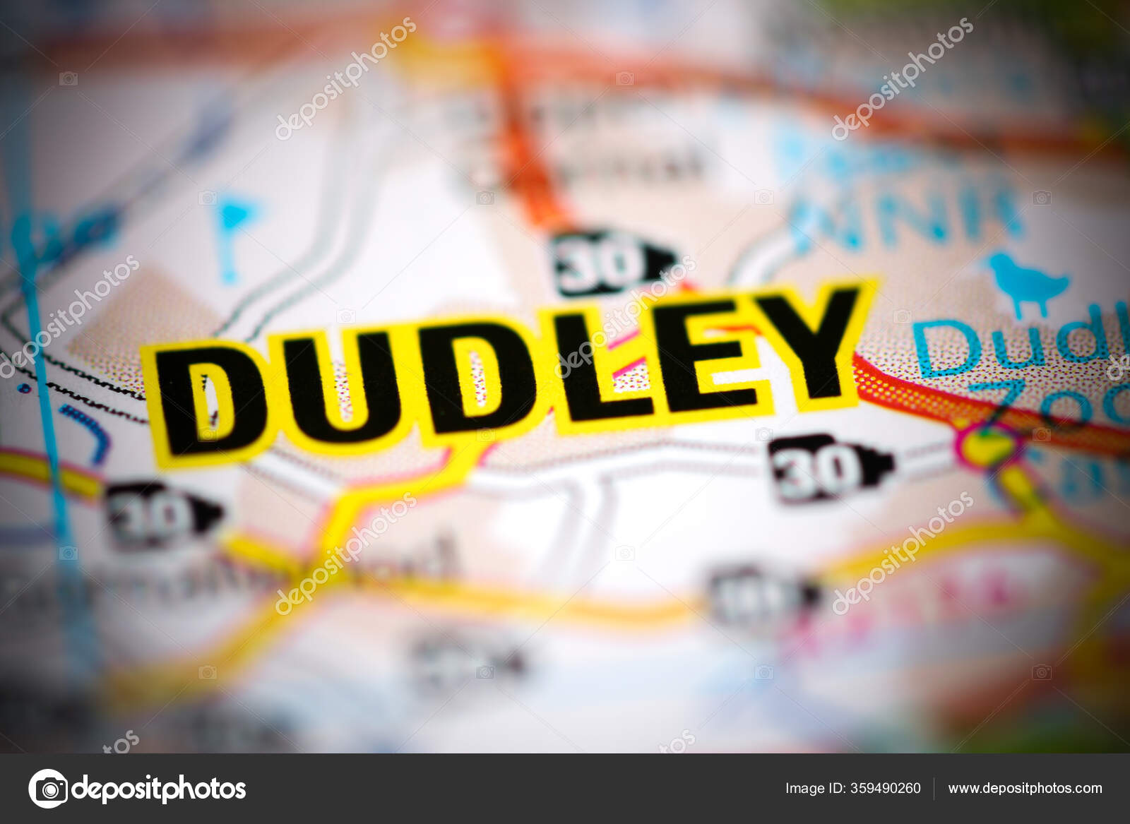Dudley Geographical Map Stock Photo by ©aliceinwonderland2020 359490260