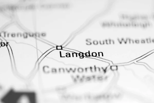 Ленгдон Велика Британія Географічній Карті — стокове фото