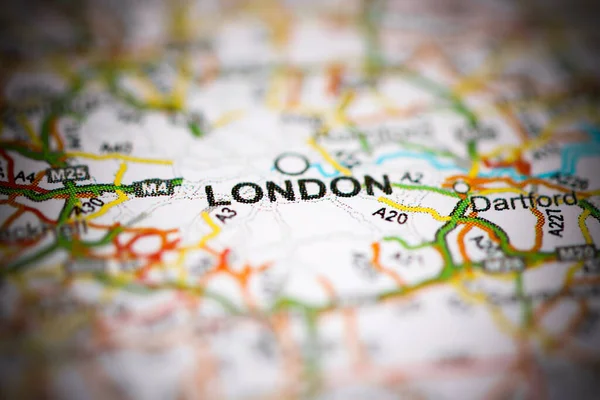 London Großbritannien Auf Einer Geografischen Karte — Stockfoto