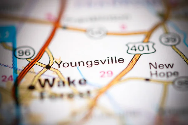 Youngsville Severní Karolína Usa Mapě Geografie — Stock fotografie