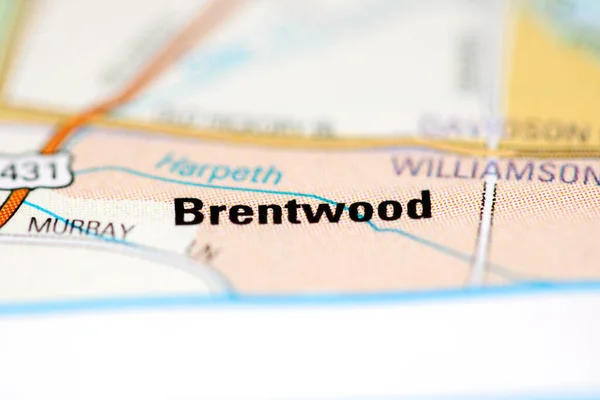 Brentwood Een Geografische Kaart Van Verenigde Staten — Stockfoto